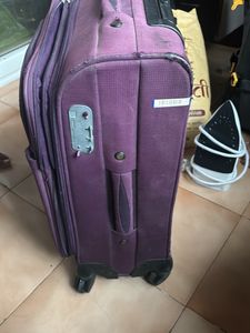 American tourist traveling bag