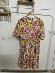 Multi Floral Wrap Cotton Dress (PLUS SIZE)