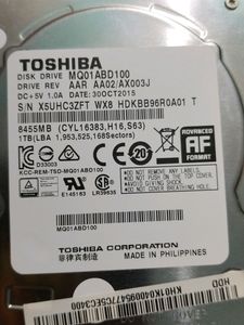 Toshiba 1TB LAPTOP HDD