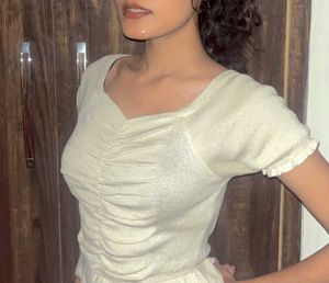 Elegant Beige Crop Top