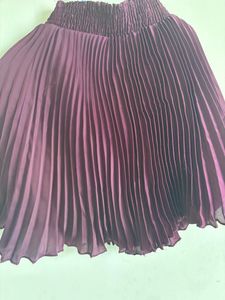 Pleated Skirt with Bow Accent For Kids