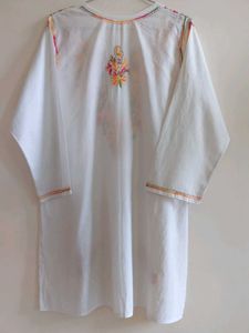Embroidered White Kurta