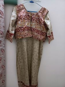 Beautiful Stiched Silk Suit Set