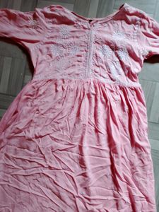 Women's Chickankari Anarkali Kurta