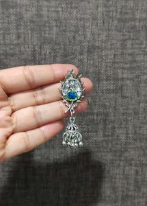 Silver Oxidized Krishna Long Necklace