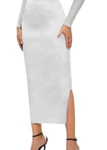 Women A- Line Pencil White Skirt