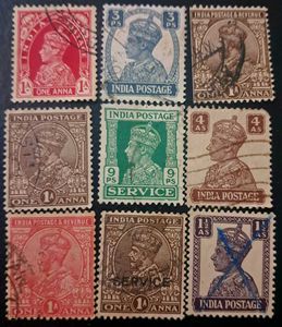 9 British India Stamps