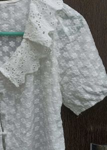 Lace Trimmed Floral Top