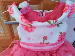 Pink Floral Party Wear Dress