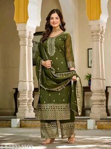 Orange Embroidered Kurta Set with dupatta