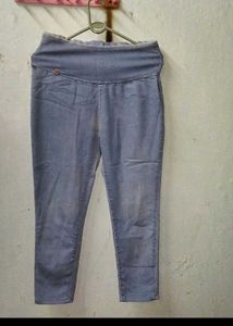 High-Waisted Denim Pants