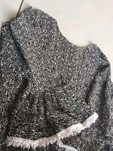 Patterned Long Sleeve Dress