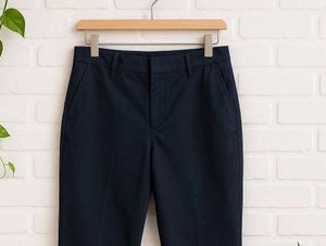 Navy Blue Straight Fit Formal Pants