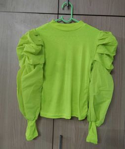 NEON PUFF SLEEVE TOP ❤️