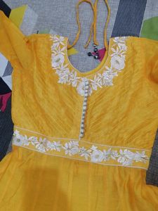 Yellow Anarkali Kurta Set