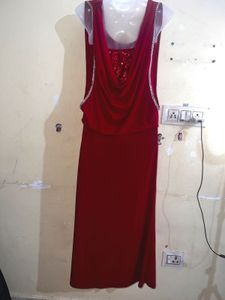 Elegant Red Party Gown