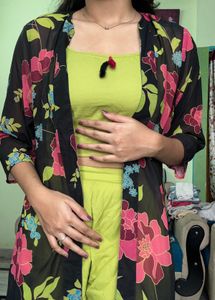 3 Piece Set with Top, Bottom and OverCoat
