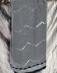 Gray Mirror Embellished Saree