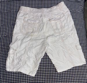 White Cargo Bermuda Shorts