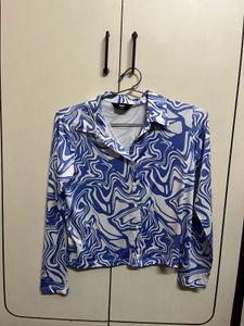 MAX Blue Abstract Print Shirt