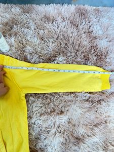 Yellow Embroidered Zip-Up Hoodie