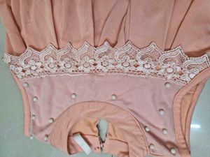 Peach Dress with Lace