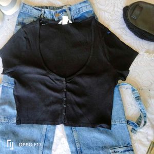 Button Front Jersey Top 🖤✨