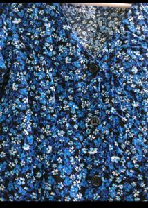 H&amp;M Blue Front Button Dress Size 8