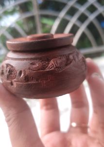 Wooden Sindoor Pot