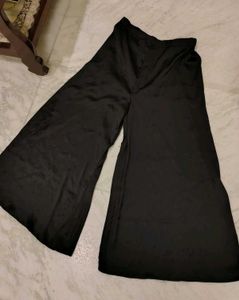 Satin Black Plazzo