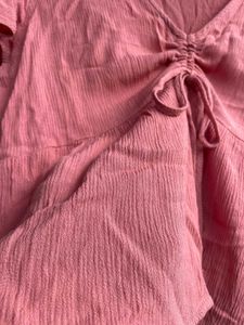 Cute Pink Tie-Front Top