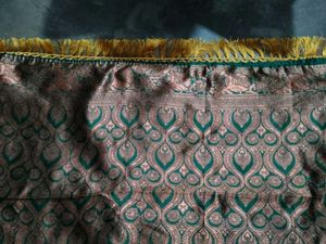 copper brown and solid green jarri based semi patt