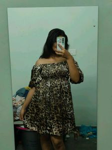 Leopard print party wear sexy dress