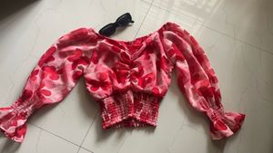 Red Stylish Top In Xs