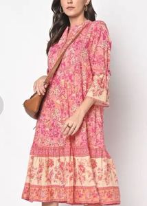 Ritu Kumar Pink Floral Bohemian dress
