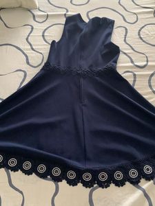 Navy Velvet Fit &amp; Flare Dress