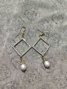 Sparkling Pearl Drop Earrings