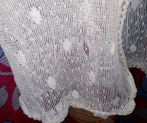 White Polka Dot Knit Shrug