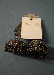 Lightweight Silver Jhumka Earrings