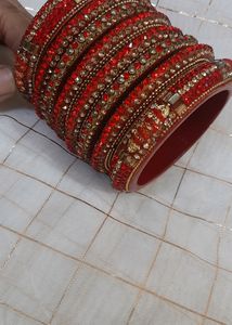 Gorgeous Lehati Bridal Bangles With Stone Work