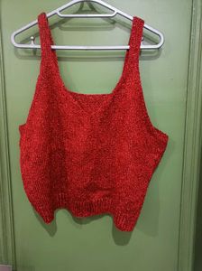 Red Knit Tank Top