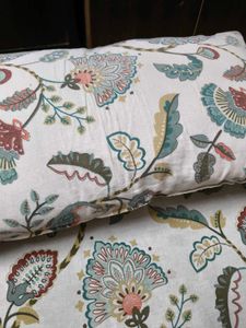 Off White Printed Double Bedsheet With Pillow Cove