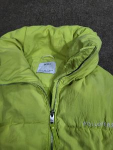 BERSHKA Lime Green Puffer Jacket