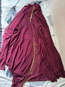 Maroon Colour Ready To Wear Saree wth Belt