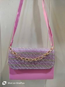 Pink Sparkle Chain Bag