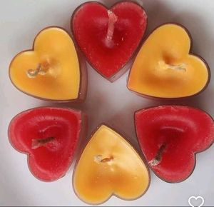 Heart Shaped Tea Light Candles Set 6
