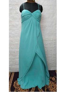Elegant Aqua Maxi Dress + Freebie 2 Earings Set