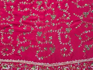 Red Embroidered saree with blouse