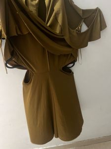 Zara Olive Green Off shoulder Dress