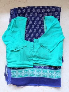 Unused Pure Chiffon Block Print Saree